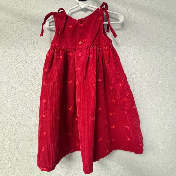 Made in France Berlingot 2yo Red Sleeveless Ctn Corduroy Dress w Star Pattern - Picture 5 of 10